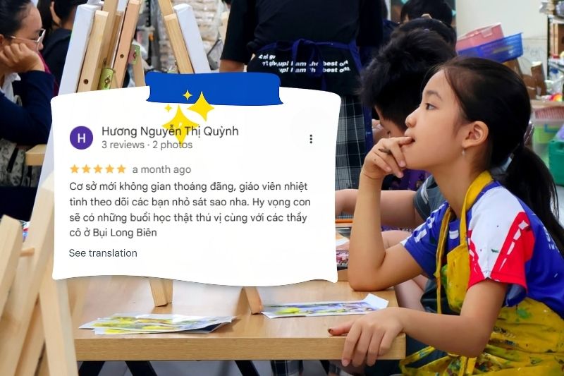Đánh giá của Phụ hunh về lớp vẽ thiếu nhi Bụi Nhỏ