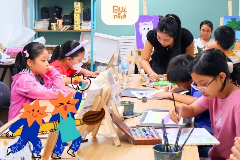 Khóa học vẽ màu nước cho bé tại Bụi Nhỏ (Hà Nội & TP.HCM)