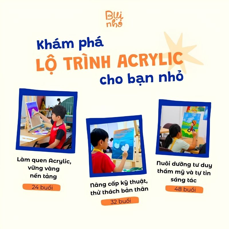 Lộ trình học vẽ Acrylic tại Bụi Nhỏ