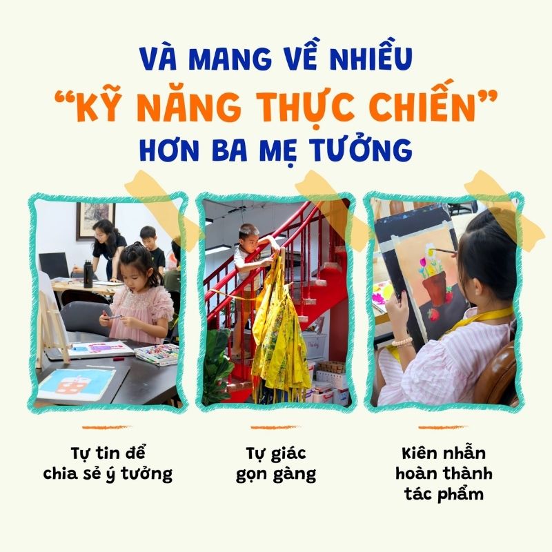 Những kỹ năng bé rèn được ngoài kỹ thuật vẽ