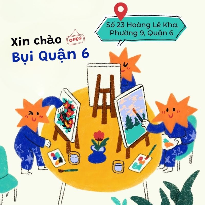 Review lớp dạy vẽ cho bé Quận 6 của Bụi Nhỏ gần Chợ Lớn